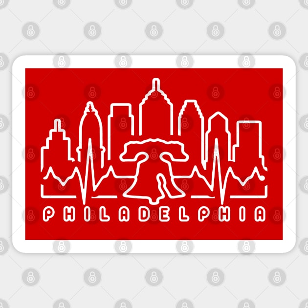 Philadelphia Skyline EKG PHILADELPHIA fan art Philly fan favorite Sticker by TeeCreations